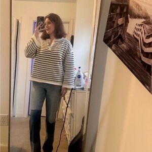 SHEIN Black and White Striped Sweater